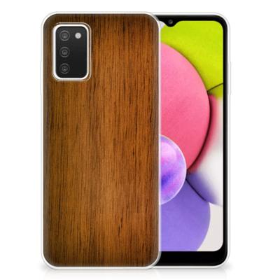 Samsung Galaxy A03S | Bumper Hoesje | Donker Hout Samsung Galaxy A03S | Bumper Hoesje | Donker Hout