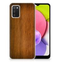 Samsung Galaxy A03S | Bumper Hoesje | Donker Hout - thumbnail