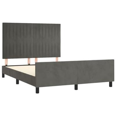 Bedframe zonder matras 140x190 cm fluweel donkergrijs