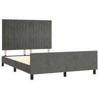 Bedframe zonder matras 140x190 cm fluweel donkergrijs - thumbnail