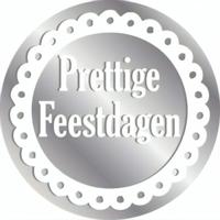 Stickers Prettige Feestdagen Zilver - thumbnail