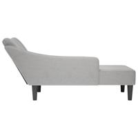 Chaise longue met rechterarmleuning stof wolk grijs - thumbnail