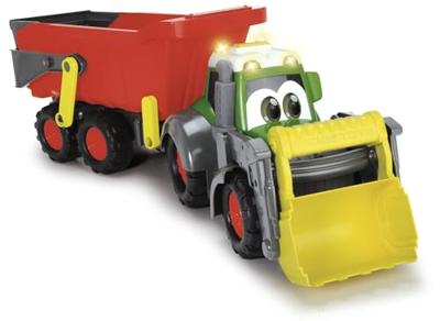 Dickie Abc fendti tractor met aanhanger en boerderij - thumbnail