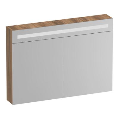 Brauer Promise Deluxe Spiegelkast - 100 cm - met Verlichting - 2 Dubbelzijdige Spiegeldeuren - Honey