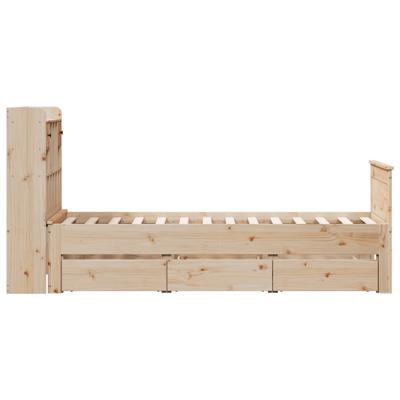 Bed met boekenkast zonder matras massief grenenhout 100x200 cm - thumbnail