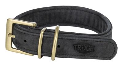 Trixie halsband hond pure leer zwart