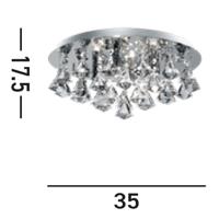 Searchlight Plafond kroonluchterHanna 35cm chroom met kristal - 3304-4CC - thumbnail