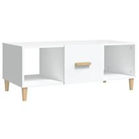 Salontafel 102x50x40 cm bewerkt hout wit - thumbnail