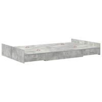 Opbergbedframe met lade Betongrijs 120 x 190 cm Bewerkt hout - thumbnail