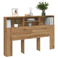 Hoofdbordkast 160x19x103,5cm bewerkt hout artisanaal eikenkleur - thumbnail