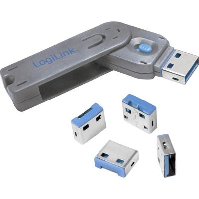 LogiLink USB-A-poortslot USB PORT LOCK, 1 KEY + 4 LOCKS Set van 4 stuks Zilver, Blauw Sleutelslot Incl. 1 sleutel AU0043 LogiLink USB-A-poortslot USB PORT LOCK, 1 KEY + 4 LOCKS Set van 4 stuks Zilver, Blauw Sleutelslot Incl. 1 sleutel AU0043