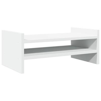 Monitorstandaard 50x27x20 cm bewerkt hout wit Monitorstandaard 50x27x20 cm bewerkt hout wit