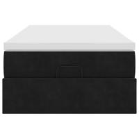 Ottoman bed met matras 100x200 cm fluweel zwart - thumbnail