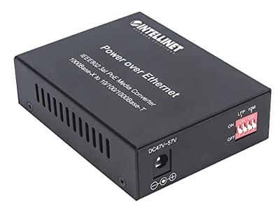 Intellinet 508216 Gigabit PoE+ Media Converter, 1 x 1000Base-t RJ45 Haven naar 1 x SFP Haven, PoE+ Injector