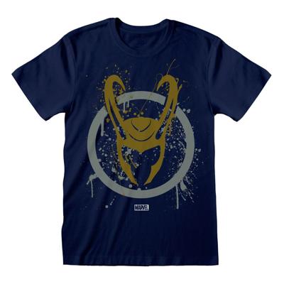 T-Shirt met Korte Mouwen Marvel Splatter Logo Blauw Unisex - Maat: L