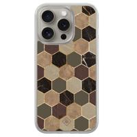 iPhone 15 Pro Max hybride hoesje - Kubus groen bruin - thumbnail