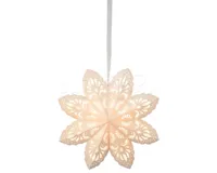 Sneeuwvlok Lamp Papier Velvet Wit 50cm - thumbnail