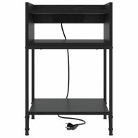 Nachtkastje met plank Zwart Eiken 40 x 40 x 61 cm Bewerkt hout - thumbnail