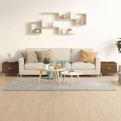 Salontafels 2 st 50x50x40 cm bewerkt hout bruin eikenkleur