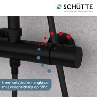 Schütte AQUADUCT Hoofddouche-Set | Thermostatische mengkraan | Mat zwart - 60074 - thumbnail