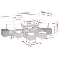 Tuinbankenset met kussen 10 pcs Zwart poly rattan - thumbnail