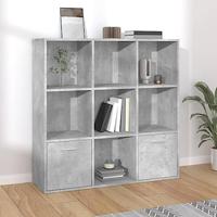 Boekenkast 98x30x98 cm bewerkt hout betongrijs - thumbnail