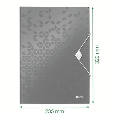 Leitz WOW elastomap met 3 kleppen, uit PP, ft A4, paars