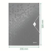 Leitz WOW elastomap met 3 kleppen, uit PP, ft A4, paars - thumbnail