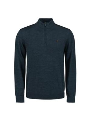 No- Excess Pullover Half Zip 2 Coloured Melange Trui 037 Navy
