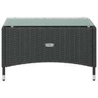 8-delige Loungeset met kussens poly rattan zwart - thumbnail