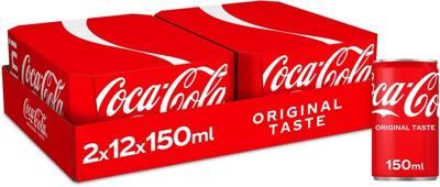 Coca-Cola frisdrank, mini blik van 15 cl, pak van 24 stuks