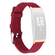 Fitbit Inspire 1 / HR / Ace 2 Canvas nylon bandje - Maat: Large - Rood Fitbit Inspire 1 / HR / Ace 2 Canvas nylon bandje - Maat: Large - Rood