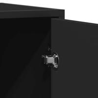 Dressoir 92x35x76 cm bewerkt hout zwart - thumbnail