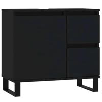 Badkamerkast 65x33x60 cm bewerkt hout zwart - thumbnail