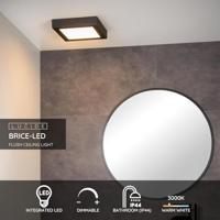 Lucide BRICE-LED - Plafonnière Badkamer - LED Dimb. - 1x22W 3000K - IP44 - Zwart - thumbnail