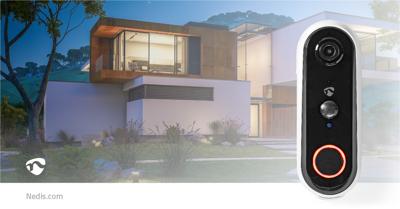 SmartLife Videodeurbel | Wi-Fi | Batterij Gevoed | Android & iOS | HD 720p | Cloud / MicroSD | IP54 | Met bewegingssensor | Nachtzicht | Wit/Zwart