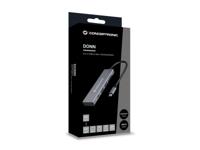 USB-HUB Conceptronic 110520207101 Grijs 100 W - thumbnail