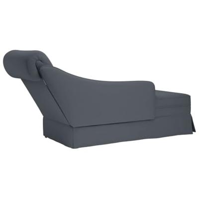 Chaise longue met bolster&rechterarmleuning fluweel donkergrijs