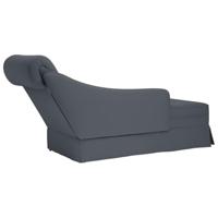 Chaise longue met bolster&rechterarmleuning fluweel donkergrijs - thumbnail