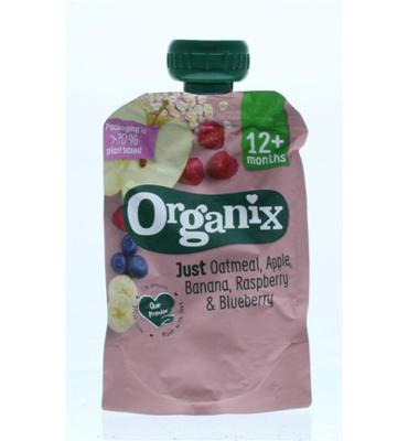 Organix Knijpfruit havermout appel banaan framb 12+M bio 100 Gram Organix Knijpfruit havermout appel banaan framb 12+M bio 100 Gram