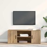 TV-kast artisanaal eikenkleurig 100 x 35 x 40 cm Bewerkt hout - thumbnail