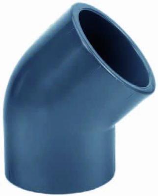 PVC knie 45 graden - 20 mm - 16 ato PVC knie 45 graden - 20 mm - 16 ato