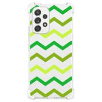 Samsung Galaxy A53 5G Doorzichtige Silicone Hoesje Zigzag Groen - thumbnail