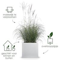 Elho Vivo Next Square 30 Bloembak - Wit - Ø 30 x H 29 cm - binnen/buiten - 100% gerecycled - thumbnail