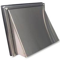 Gevelkap RVS aansluitmaat Ø150mm met grofmazig gaas (hoge doorlaat) - thumbnail