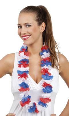 Hawaiikrans Rood Wit Blauw