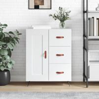 Dressoir 69,5x34x90 cm bewerkt hout wit - thumbnail