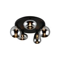 Trio 5-lichts plafondlampLumina zwart met smoke glas - 617030532 - thumbnail