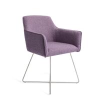 Jesper Home Eetkamerstoel 'Hofu' Cross Steel, kleur Violet Daisy - thumbnail