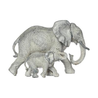 Decoratieve figuren Atmosphera 15,5 x 22,5 x 12 cm Hars Olifant Multicolour